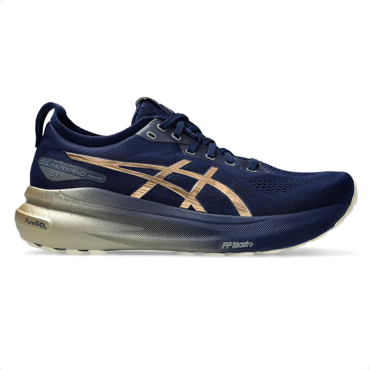 Tênis Asics Gel Kayano 31 Masculino Platinum Azul E Dourado