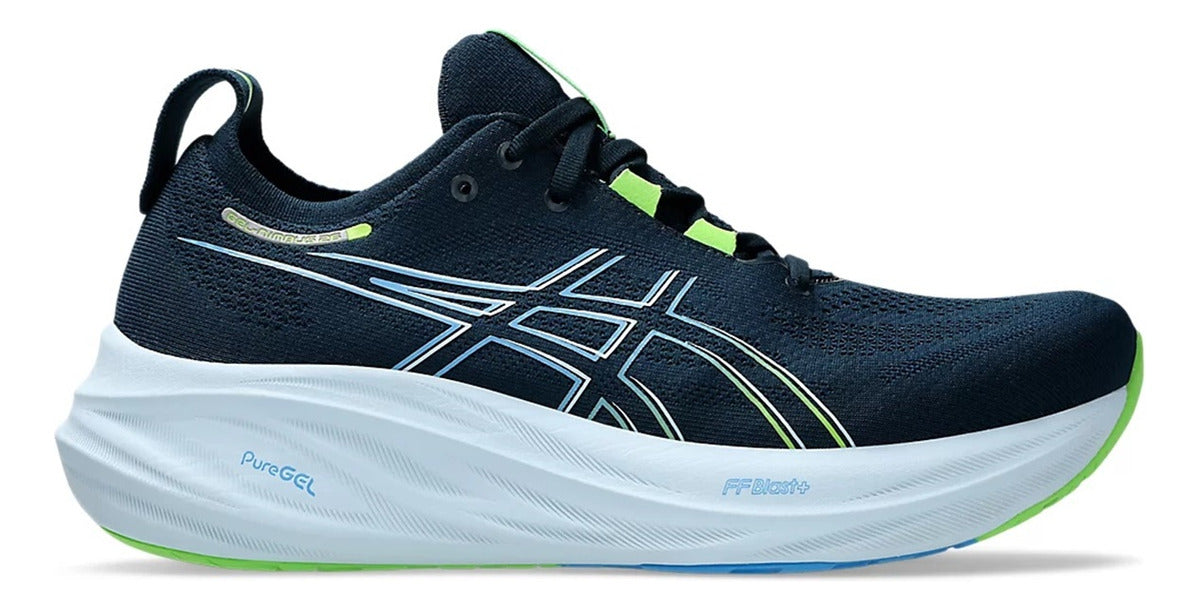 Tênis Asics Gel Nimbus 26 Azul E Lima - Masculino