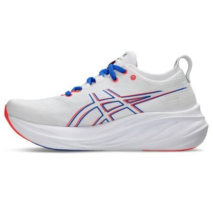 Tênis GEL-Nimbus 26 Maratona de Paris – Feminino – Branco com Vermelho e Azul