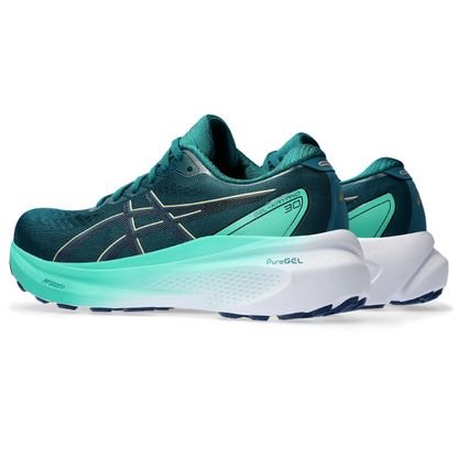 Tênis GEL-Kayano 30 – Feminino – Verde e Azul Marinho com Branco